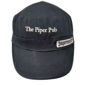 Jägermeister Army Cap Hat Black White One Size Piper Pub Strapback Adjustable